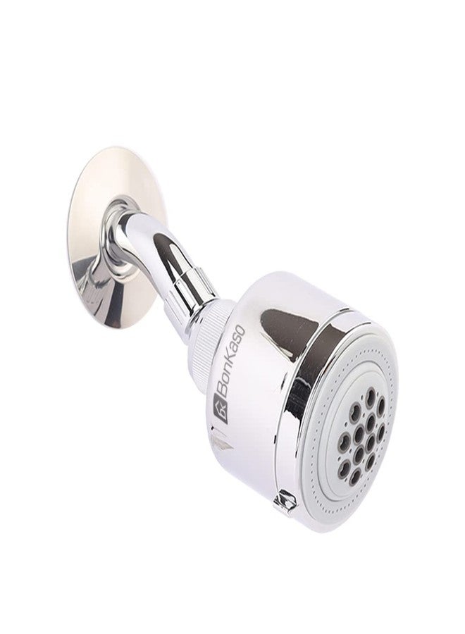 BonKaso رأس دش BonKaso SH-2061 ABS مقاس 10 سم مع مفصل دوار 360 درجة للحمام، بلمسة نهائية من الكروم (عبوة من قطعة واحدة) - Image 1